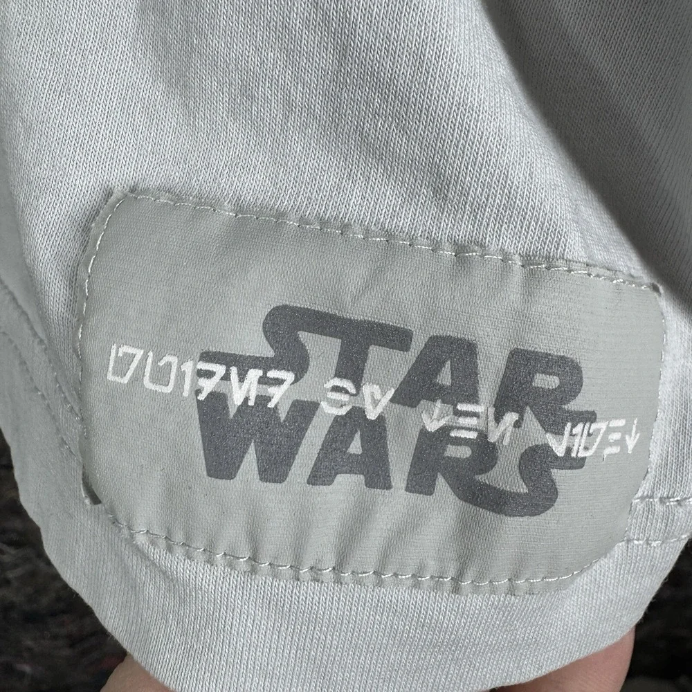 Star Wars Disney Ashley Eckstein Womens L Gray Oversized Aurebesh T-Shirt - Picture 7 of 16